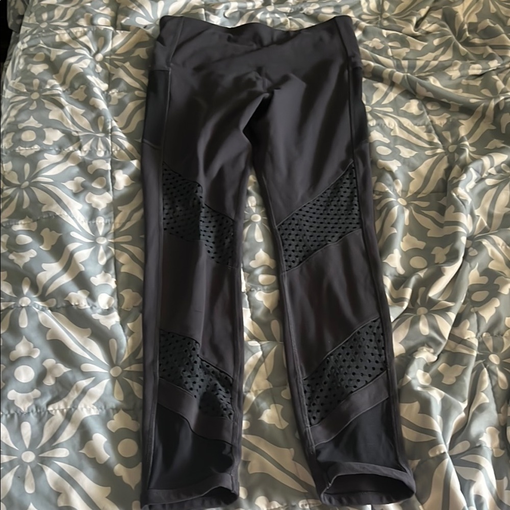 Lorna Jane Gray/Charcoal Mesh Leggings